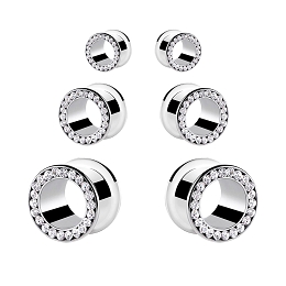 FLESH TUNNEL MULTIPIEDRA CRYSTAL A/Q